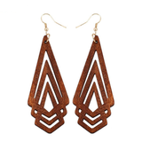 YULUCH Natural Wooden Earrings Geometrica Hollow Triangle Personality Simple Style Fashion Jewelry For Woman Girls Prom Party