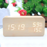 Desktop Wood Living Room Electronic Multifunction LED Display Desk Alarm Clock