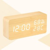 Desktop Wood Living Room Electronic Multifunction LED Display Desk Alarm Clock