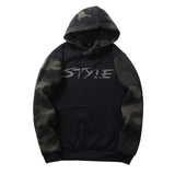 Mens Winter Fleece Pullover Hoodies Camouflage Patchwork Casual Tracksuit Male Hoodie Print Style Hip Hop High Streetwear WY14