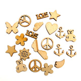 100pcs Mixed Number Wood Craft Embellishments MDF Wooden Cutout Flatbacks Scrapbooking for Cardmaking DIY Art Decoration