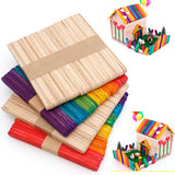 50pc Natural Wooden Popsicle Ice Cream Sticks Popsicle Sticks DIY Craft Child Made House Supplies Kids Handwork Art Crafts Toys