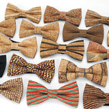 New Men's Cork Wooden Fashion Bow Ties Man Novelty Handmade Striped Plaid Neckwear for Men Wedding Party Wood Gift Male Bowtie