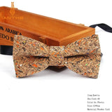 New Men's Cork Wooden Fashion Bow Ties Man Novelty Handmade Striped Plaid Neckwear for Men Wedding Party Wood Gift Male Bowtie