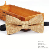 New Men's Cork Wooden Fashion Bow Ties Man Novelty Handmade Striped Plaid Neckwear for Men Wedding Party Wood Gift Male Bowtie