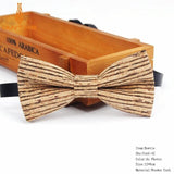 New Men's Cork Wooden Fashion Bow Ties Man Novelty Handmade Striped Plaid Neckwear for Men Wedding Party Wood Gift Male Bowtie