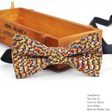 New Men's Cork Wooden Fashion Bow Ties Man Novelty Handmade Striped Plaid Neckwear for Men Wedding Party Wood Gift Male Bowtie