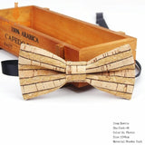 New Men's Cork Wooden Fashion Bow Ties Man Novelty Handmade Striped Plaid Neckwear for Men Wedding Party Wood Gift Male Bowtie