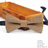 New Men's Cork Wooden Fashion Bow Ties Man Novelty Handmade Striped Plaid Neckwear for Men Wedding Party Wood Gift Male Bowtie