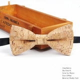 New Men's Cork Wooden Fashion Bow Ties Man Novelty Handmade Striped Plaid Neckwear for Men Wedding Party Wood Gift Male Bowtie