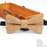 New Men's Cork Wooden Fashion Bow Ties Man Novelty Handmade Striped Plaid Neckwear for Men Wedding Party Wood Gift Male Bowtie