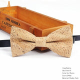 New Men's Cork Wooden Fashion Bow Ties Man Novelty Handmade Striped Plaid Neckwear for Men Wedding Party Wood Gift Male Bowtie