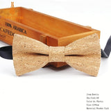 New Men's Cork Wooden Fashion Bow Ties Man Novelty Handmade Striped Plaid Neckwear for Men Wedding Party Wood Gift Male Bowtie