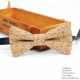 New Men's Cork Wooden Fashion Bow Ties Man Novelty Handmade Striped Plaid Neckwear for Men Wedding Party Wood Gift Male Bowtie