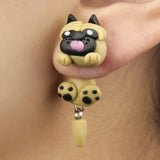 Cute Animal Earrings For Women Girls Hanging 3D Cartoon Lovely Cat Dog Stud Earrings Polymer Clay Ear Stud 2020 Trend Jewelry