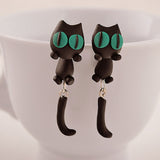 Cute Animal Earrings For Women Girls Hanging 3D Cartoon Lovely Cat Dog Stud Earrings Polymer Clay Ear Stud 2020 Trend Jewelry