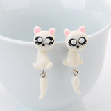 Cute Animal Earrings For Women Girls Hanging 3D Cartoon Lovely Cat Dog Stud Earrings Polymer Clay Ear Stud 2020 Trend Jewelry