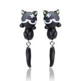 Cute Animal Earrings For Women Girls Hanging 3D Cartoon Lovely Cat Dog Stud Earrings Polymer Clay Ear Stud 2020 Trend Jewelry