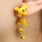 Cute Animal Earrings For Women Girls Hanging 3D Cartoon Lovely Cat Dog Stud Earrings Polymer Clay Ear Stud 2020 Trend Jewelry