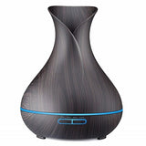 DEKAXI Electric 400ml Ultrasonic Air Humidifier Aroma Essential Oil Diffuser With Wood Grain 7 Changing Led Lights For Bedroom