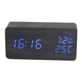 Desktop Wood Living Room Electronic Multifunction LED Display Desk Alarm Clock