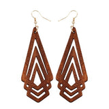 YULUCH Natural Wooden Earrings Geometrica Hollow Triangle Personality Simple Style Fashion Jewelry For Woman Girls Prom Party