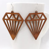 Qiaohe 1 Pair Good Quality Wood Earrings Organic brown Hollow African Woman Wooden Brincos Pendant 5.2x7cm/2x2.8''  E57