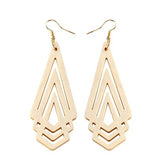 YULUCH Natural Wooden Earrings Geometrica Hollow Triangle Personality Simple Style Fashion Jewelry For Woman Girls Prom Party