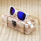 White Frame Wooden Sunglasses in Wooden Box - Beautifiable - 3