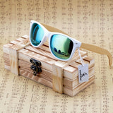 White Frame Wooden Sunglasses in Wooden Box - Beautifiable - 4