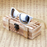 White Frame Wooden Sunglasses in Wooden Box - Beautifiable - 2