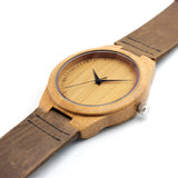 Wooden Wristwatch With Genuine Leather Band - Japanese Miyota 2035 Movement - Beautifiable - 3